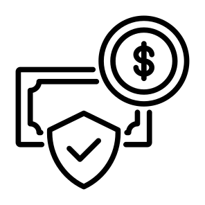 Security, Money, Shield, Dollar, Bill, Pay, Protection, Protected, Banking icon