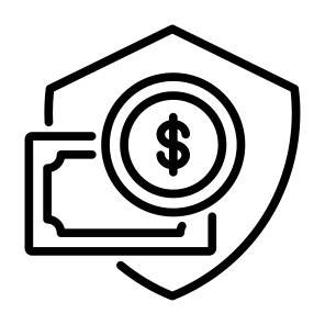 Security, Money, Shield, Dollar, Coin, Pay, Cash, Protected, Banking icon
