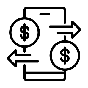 Transaction, Smartphone, Dollar, Electronic, Banking, Payment Method, Mobile Payment, Online Payment icon