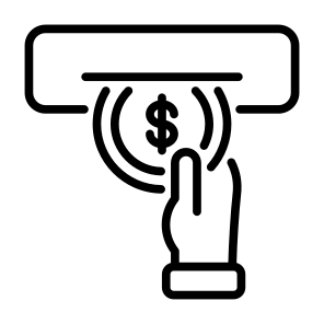 Withdraw, Money, Hand, Coin, Currency, Accounting, Atm, Business And Finance, Money Withdrawal, Cashmachine icon