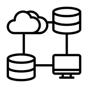 Big Data, Data Processing, Process, Network, Database, Cloud Computing icon