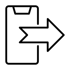 Outgoing, Data, Ui, Outgoing Email, Data Transfer, Right Arrow, File Transfer, Leave,  Communications, Logout, Smart Phone icon