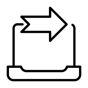 Outgoing Data, Ui, Outgoing Email, Data Transfer, Right Arrow, File Transfer, Outgoing, Communications, Logout, Laptop  icon