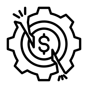 Disruption, Market, Crash, Crisis, Bankruptcy icon