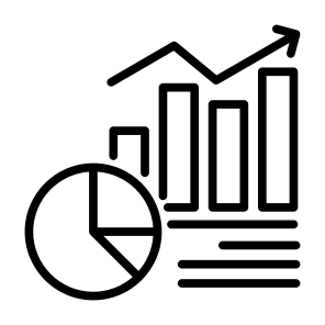 Metrics, Chart, Graph, Statistics, Data icon