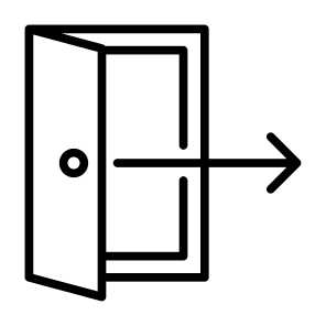 Exit Door, Go Out, Sign Out, Door, Logout, Exit icon