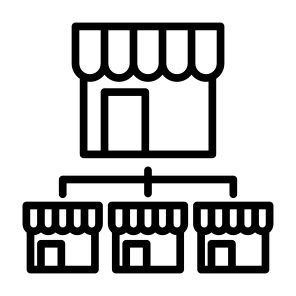 Franchise Store, Franchise, Retailer, Retail Store, Network, Retail icon