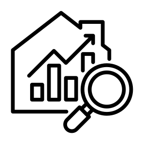 Analytics, Market, Statistics, House, Property icon