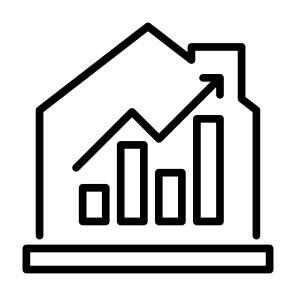 Growth, Statistics, Property, Investment, Real Estate icon