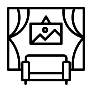 Interior, Sofa, Home,  Decoration, Curtain icon