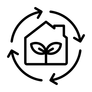 Sustainable Home, House, Development, Change, Cycle icon