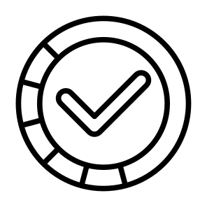 Completion, Check, Survey, Market Research, Pie Chart icon