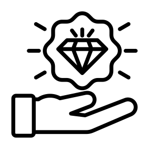 Proposal, Diamond, Value, Quality, Reward icon