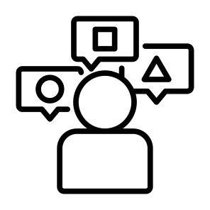 User, Experience, Customer, Person, Interacts   icon