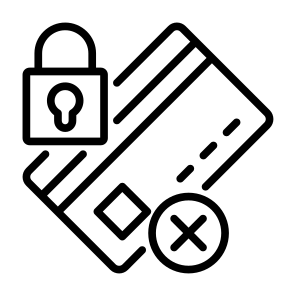 Blocked, Secure Payment, Debit Card, Credit Card, Padlock  icon