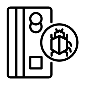 Bug, Debit Card, Credit Card, Payment Security, Security icon