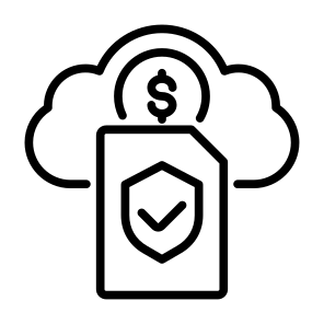 Cloud Data, Security, Money, Document, Cloud icon