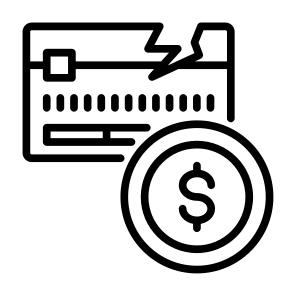 Broken, Money, Economy, Credit Card,  Failure  icon