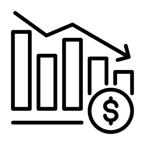 Downfall, Decline, Decrease, Fall, Statistic  icon