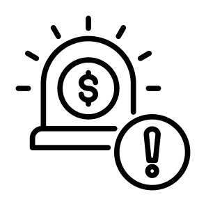 Emergency, Money, Exclamation Mark, Alert, Investment icon