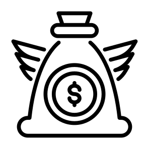 Financial Freedom, Cash, Wings, Money Bag, Angel Investor icon