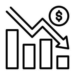 Recession, Money, Statistics, Down Arrow, Reduce Cost icon