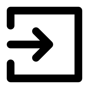 Import, Arrows, Button, Login, Entrance, Access, Sign In, Log In icon