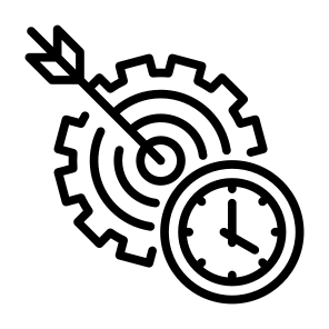 Effective, Management, Stopwatch, Process, Workflow, Target icon