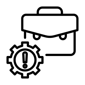 Failure, Gear, Machine, Briefcase, Risk, Management icon