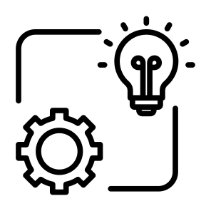 Innovation, Gear, Light Bulb, Management, Process Improvement, Improvement icon