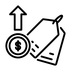Price, Tag, Label, Pricing, Money, Up icon