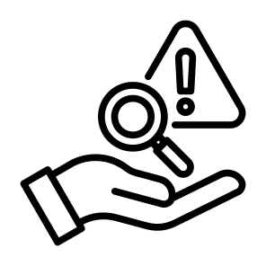 Risk, Search, Warning, Analysis, Investigation, Research  icon