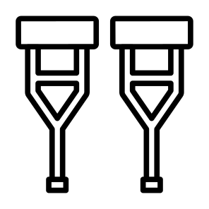 Crutches, Orthopedic, Injury, Diversity, Equipment    icon