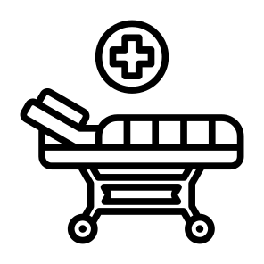 Hospital Bed, Hospital, Bed, Medical, Stretcher, Clinic, Medical Stretcher, Patient icon