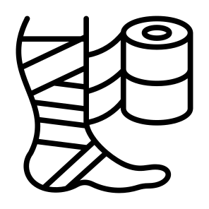 Injury, Bandage, Wound, Pain, Foot, Leg, Healthcare, Medical icon