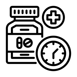 Medicine, Dose, Reminder, Treatment, Time  icon
