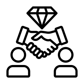 Business Relationship, Valuable, Client, Cooperation, Diamond  icon