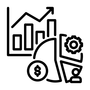 Segmentation, Analytics, Process, Research, Market icon