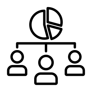 Shareholder, Networking, Users, Pie Chart, Market Share icon