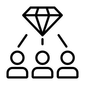 Valuable, People, Connection, Team, Diamond icon