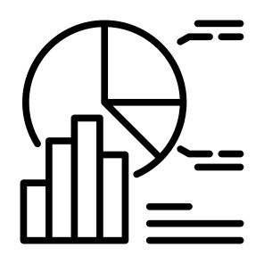 Analysis, Graph, Statistics, Magnifying Glass, Data icon