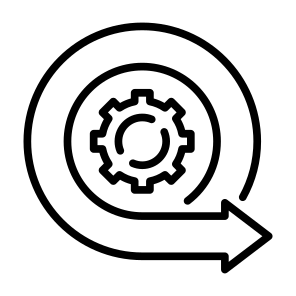 Continuous, Gear, Development, Process, Cycle icon