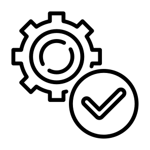 Execution, Check, Gear, Check Mark, Processed icon