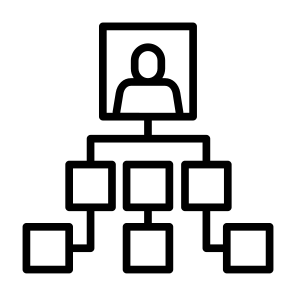 Organization Structure, Team, Leader, Hierarchy, Organization Chart icon