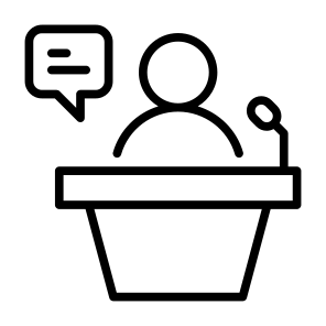 Public Speaking, Conference, Speaker, Speech, Podium, Communications icon