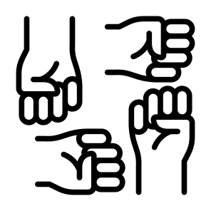 Teamwork, Hands, Support, Collaboration, Sport Team  icon