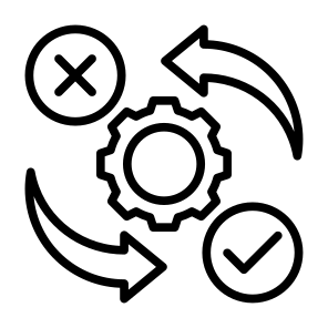 Testing, Accept, Cancel, Correction, Criteria   icon