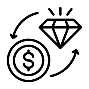 Exchange, Money, Diamond, Convert, Conversion icon