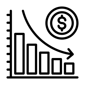 Loss, Bar Chart, Bankruptcy, Decrease, Crisis   icon