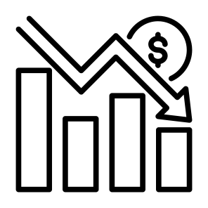 Loss, Income, Statistics, Decrease, Money icon